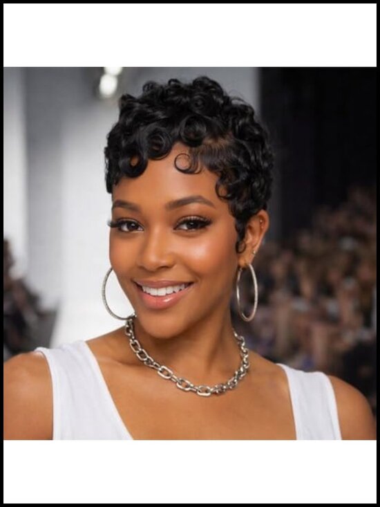 13x4 Lace Front Wig Human Hair Short Curly Pixie Cut Glueless Deep Wave